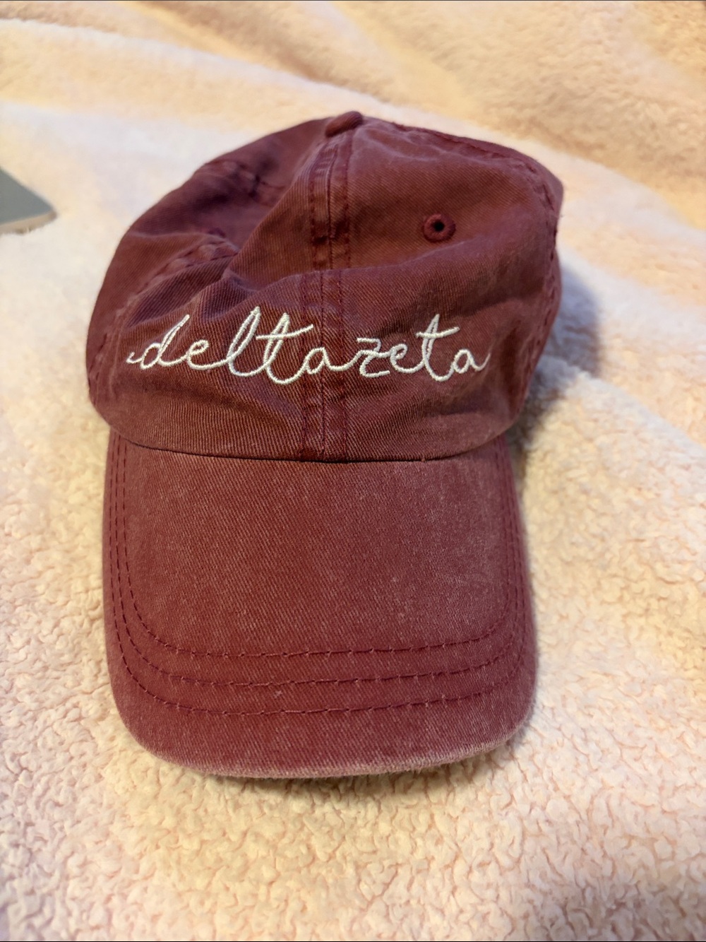 Delta Zeta Embroidered Maroon Baseball Cap